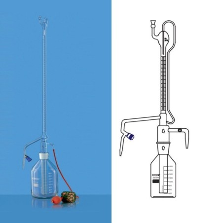 Borosil 10ml Auto Burette Boroflo Stopcock Class B 2156006 image-1