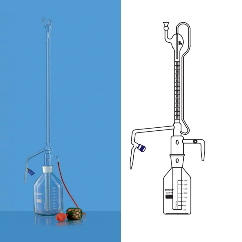 Borosil 50ml Auto Burette Boroflo Stopcock Class B 2156012 image-1