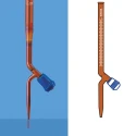 Borosil 50ml Amber NABL Burette Boroflo Stopcock 2001012 image-1