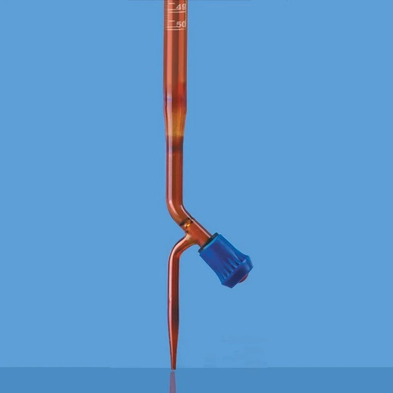  Borosil 50ml Amber NABL Burette Boroflo Stopcock 2001012 image-2