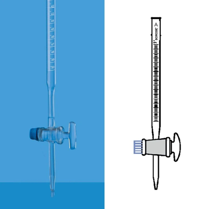 Borosil 25ml NABL Burette Glass Stopcock 2002009 image-1