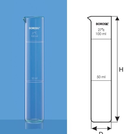 Borosil 50 ml Nessler Cylinder 2975012 image-1