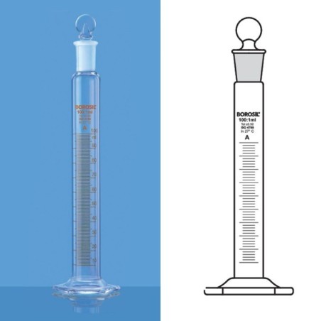 Borosil 50ml Cylinder Class A Hexagonal Base 2981012 image-1
