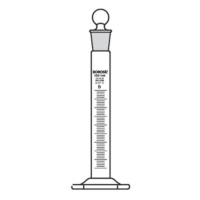  Borosil 500ml Cylinder Class B Hexagonal Base Stopper 2982024 image-3