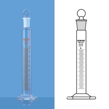 Borosil 25ml USP Cylinder Class A Hexagonal Base 2983009 image-1