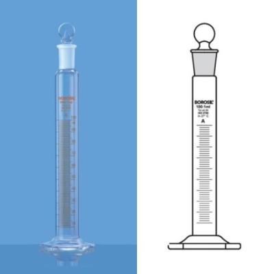 Borosil 1000ml USP Cylinder Class A Hexagonal Base 2983029 image-1