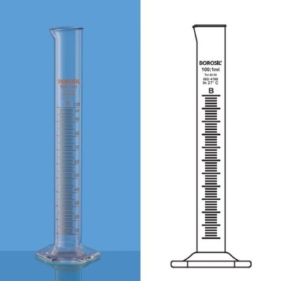 Borosil 10ml Cylinder Class B Hexagonal Base Pour 3022006 image-1