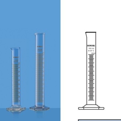 Borosil 100 ml Tapped Density Cylinder 3033016 image-1