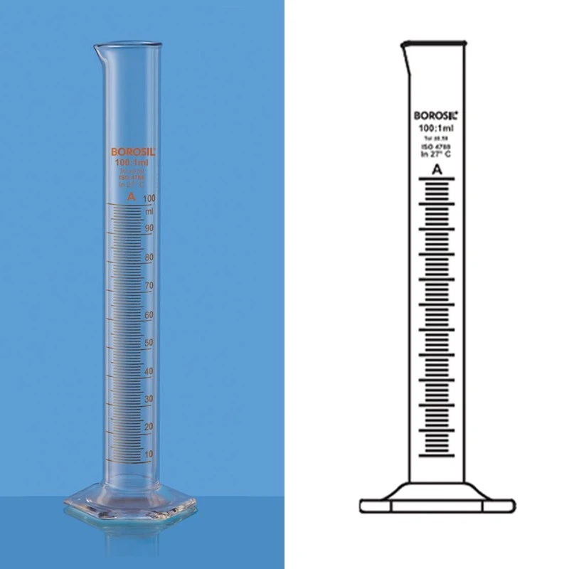 Borosil 500ml NABL Cylinder Class A Hexagonal Base 2010024 image-1