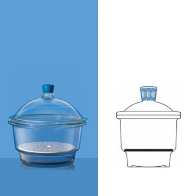 Borosil 200mm Desiccator Set With Cover & Porcelain Plate 3082043 image-1