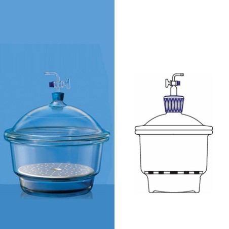 Borosil 150mm Vacuum Desiccator Set With Cover & Plate 3083042 image-1