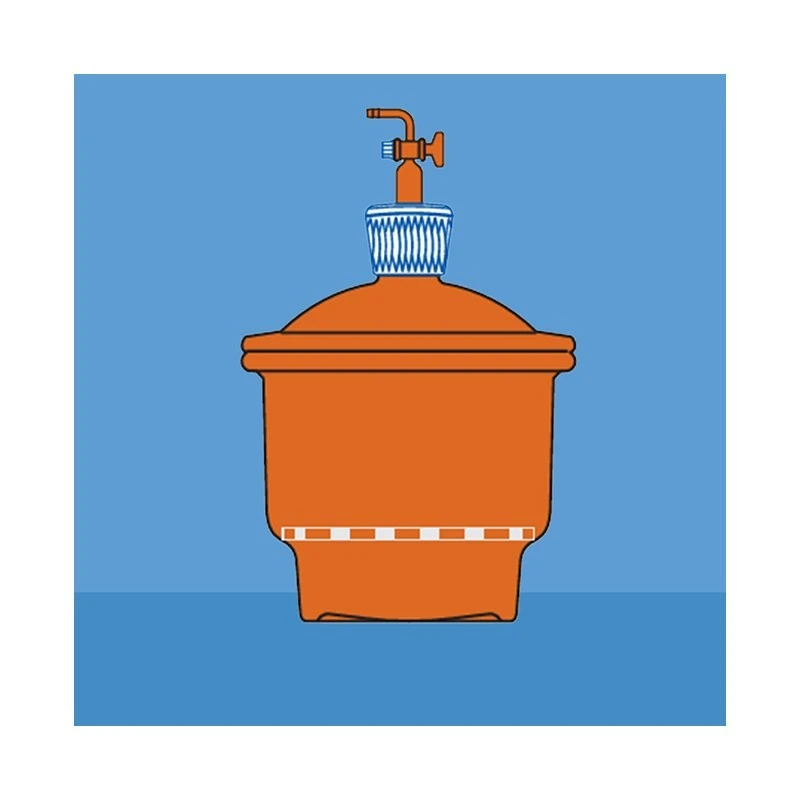 Borosil 250mm Amber Vacuum Desiccator With Cover 3085044 image-1