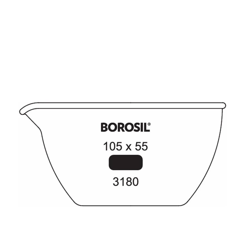  Borosil 1790ml Flat Bottom Evaporating Dish With Spout 3180087 image-3