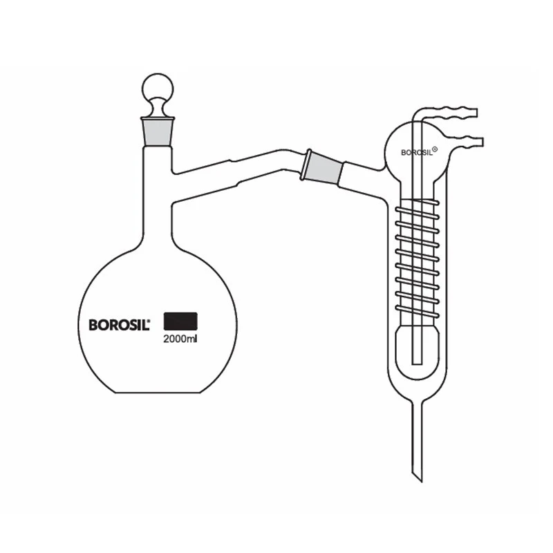  Borosil 2000ml Distilling Apparatus Friedrichs Condenser 3380030 image-3