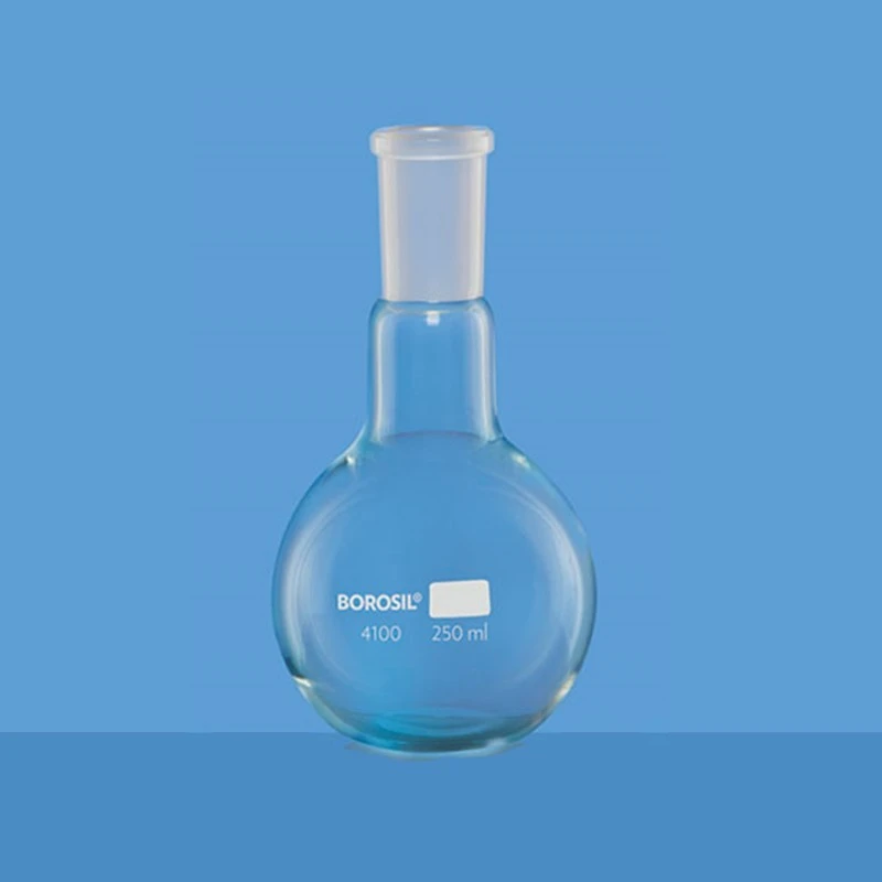  Borosil 250ml Narrow Mouth Flat Flask Short Neck 4100021 image-2