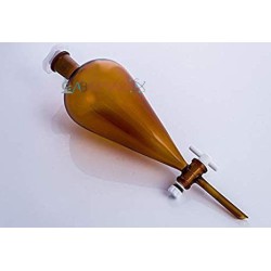 amber-colour-separating-funnels-with-glass-key-stopcock-interchangeable-stopper-conical-pear-shape-plain-stem-8691