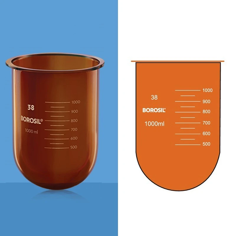 Borosil 1000ml Amber Dissolution E-Flask USP 4267029 image-1