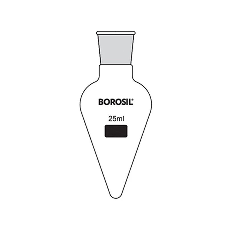  Borosil 10ml Pear Shape Flask With I/C Joint 4315006 image-3