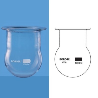 Borosil 20000ml Wide Mouth Reaction Vessel Flask 4330040 image-1