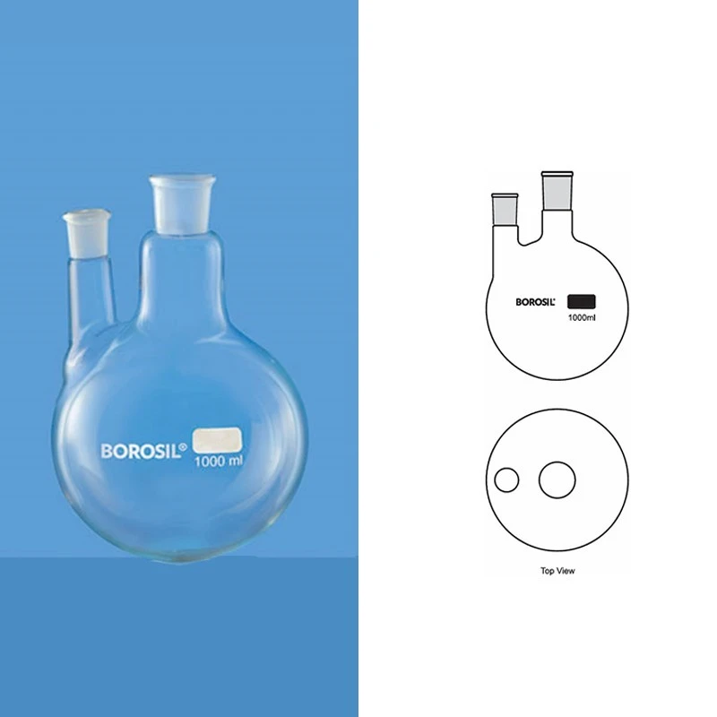 Borosil 3000ml 2-Neck Round Bottom Flask Parallel 4382A31 image-1