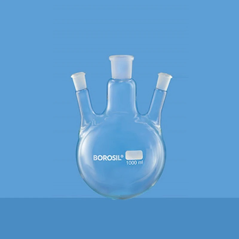  Borosil 250ml 3-Neck Round Bottom Flask Angular 4383D21 image-2