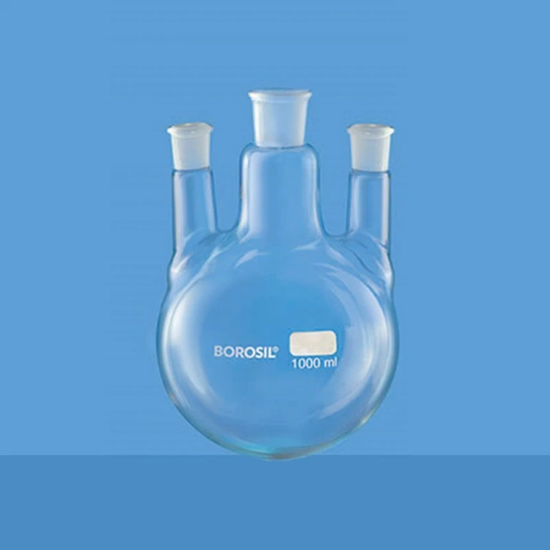 Borosil 500ml 3-Neck Round Bottom Flask Parallel 4384C24 image-2