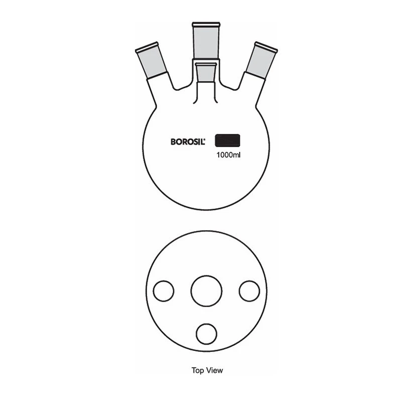  Borosil 10000ml 4-Neck Round Bottom Flask Angular 4385A38 image-3
