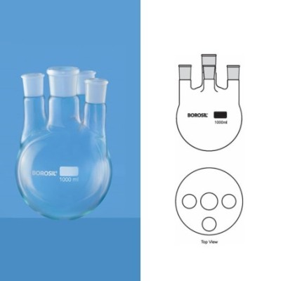 Borosil 20000ml 4-Neck Round Bottom Flask Parallel 4386A40 image-1