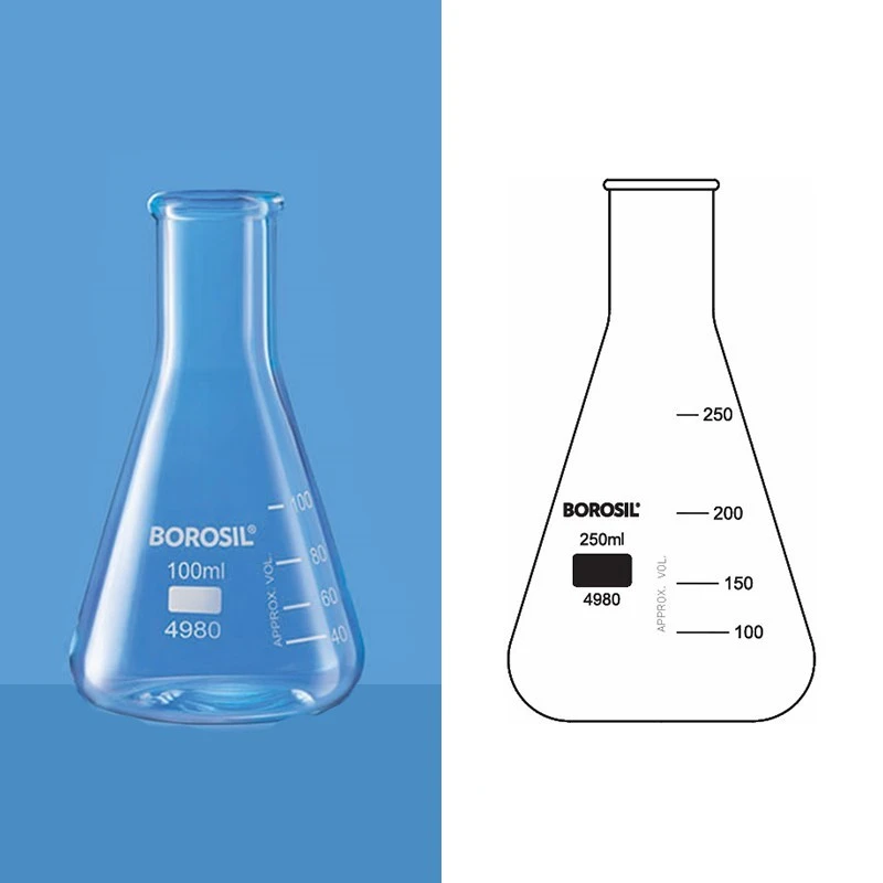 Borosil 50ml Erlenmeyer Flask Narrow Mouth Rim 4980012 image-1