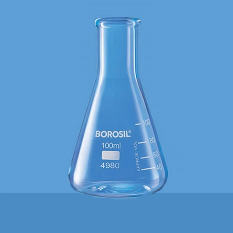  Borosil 125ml Erlenmeyer Flask Narrow Mouth Rim 4980017 image-2
