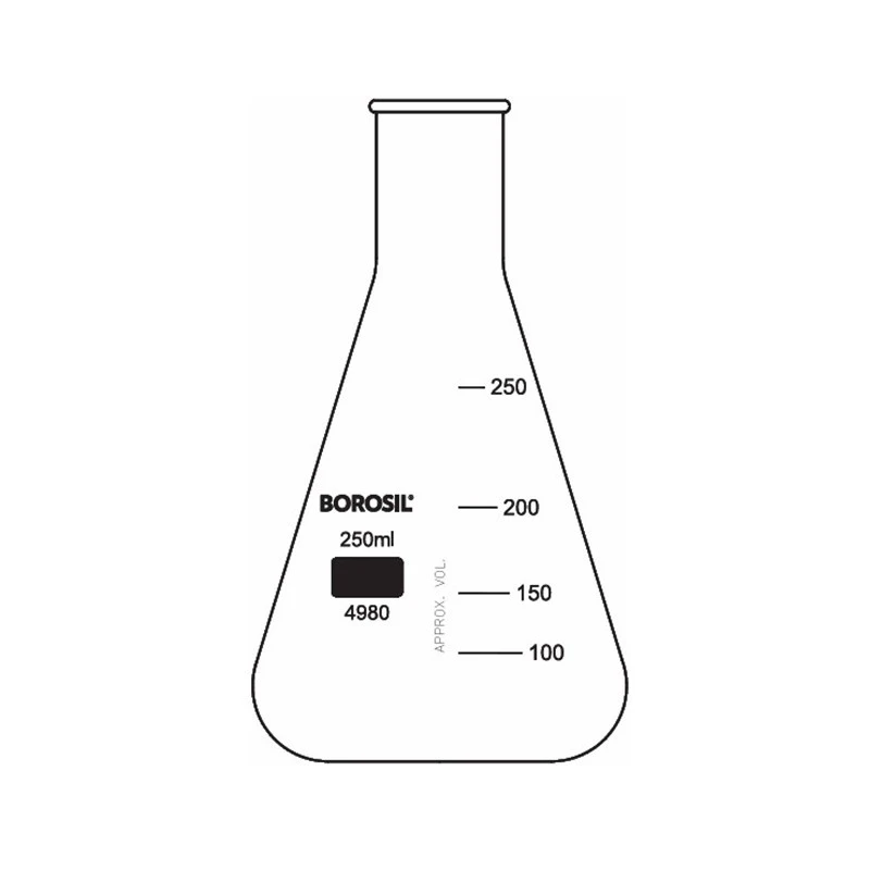  Borosil 500ml Erlenmeyer Flask Narrow Mouth Rim 4980024 image-3