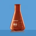  Borosil 100ml Amber Erlenmeyer Flask Narrow Mouth Rim 4989016 image-2