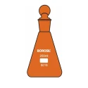  Borosil 100ml Amber Erlenmeyer Flask I/C Joint Stopper 5019016 image-3