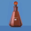  Borosil 250ml Amber Erlenmeyer Flask I/C Joint Stopper 5019021 image-2