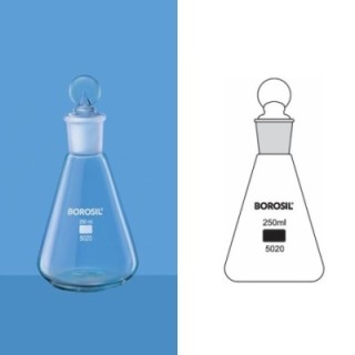 Borosil 100ml Erlenmeyer Flask I/C Joint Stopper 5020016 image-1