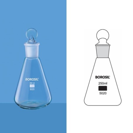 Borosil 1000ml Erlenmeyer Flask I/C Joint Stopper 5020029 image-1