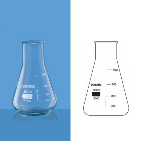 Borosil 100ml Wide Mouth Erlenmeyer Flask 5100016 image-1