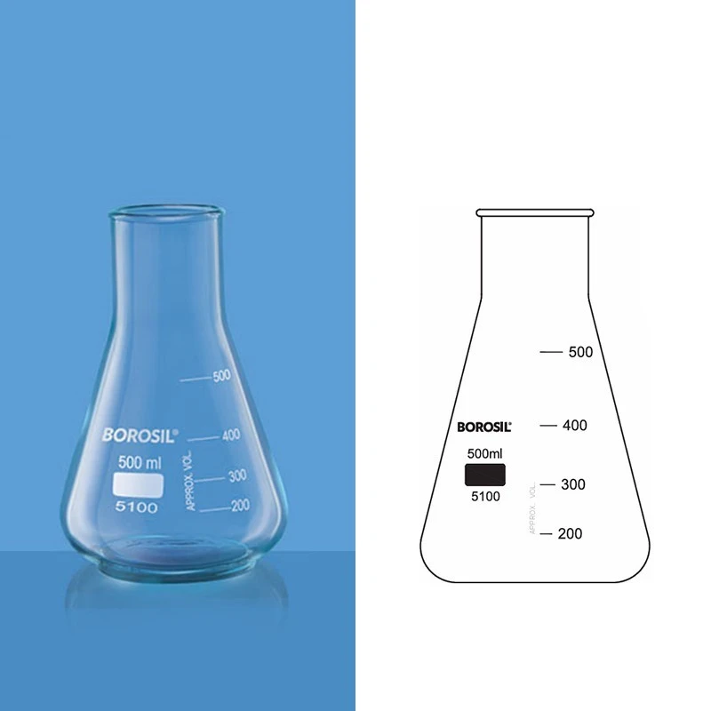 Borosil 250ml Wide Mouth Erlenmeyer Flask 5100021 image-1