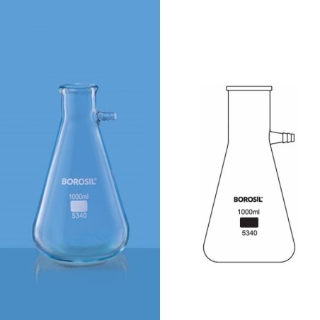 Borosil 100ml Filter Flask With Glass Tubulation 5340016 image-1