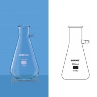 Borosil 2000ml Filter Flask Glass Tubulation 5340030 image-1