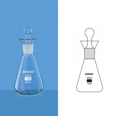 Borosil 500ml Iodine Flask I/C Glass Stopper 5400024 image-1