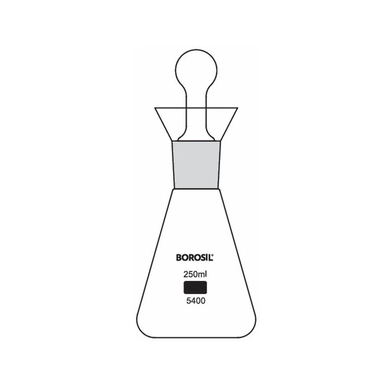 Borosil 500ml Iodine Flask I/C Glass Stopper 5400024 image-3