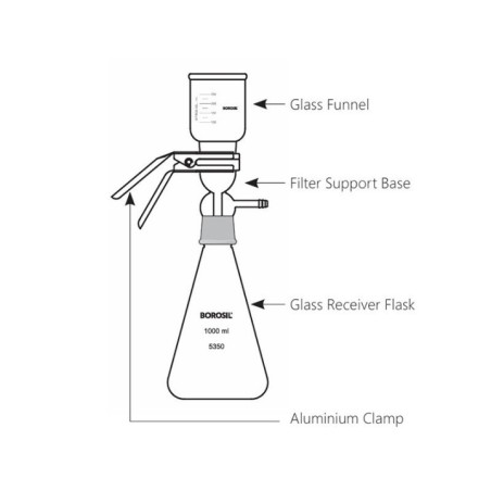 Borosil 1000ml Spares 90mm Filter Assembly 5350233 image-1