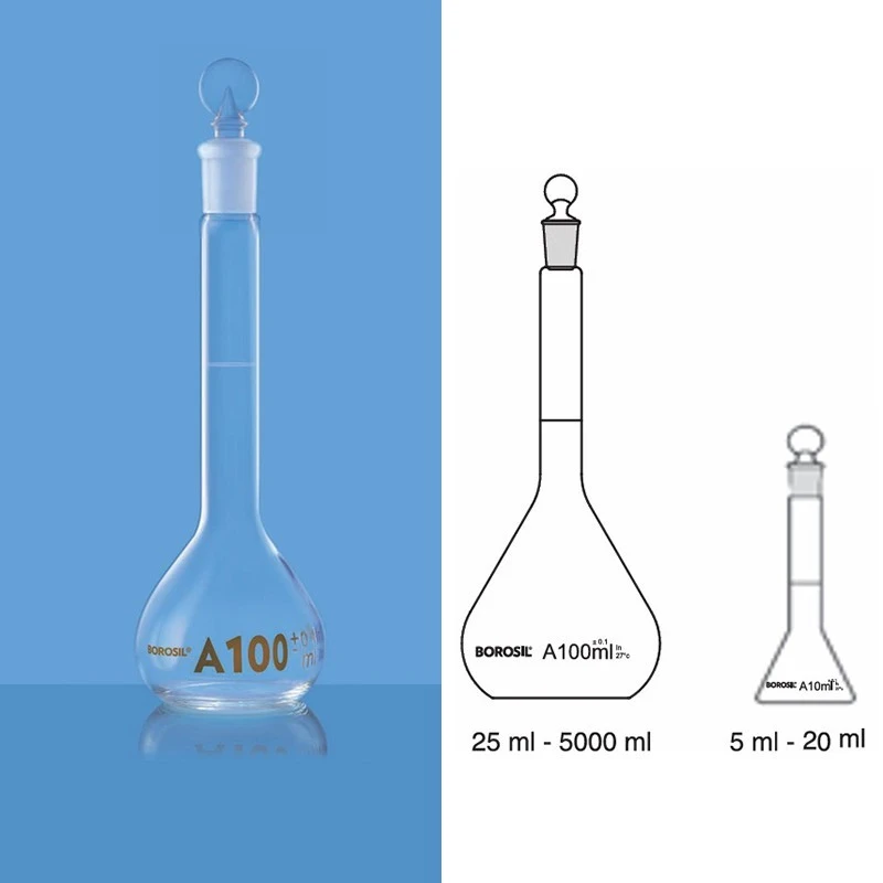 Borosil 5000ml Volumetric Flask Class A Narrow Mouth 5640033 image-1