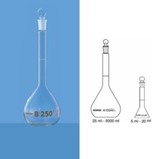 Borosil 2000ml Volumetric Flask Class B Narrow Mouth 5641030 image-1