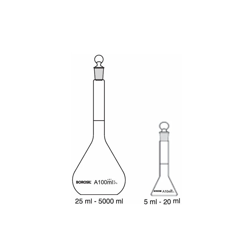  Borosil 2000ml Volumetric Flask Class B Narrow Mouth 5641030 image-3