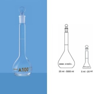 Borosil 5ml Volumetric Flask Class A USP ISO Long Neck 5645005D image-1