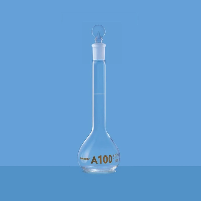  Borosil 250ml Volumetric Flask Class A USP ISO Long Neck 5645021D image-2
