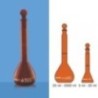 Borosil 5655020D - 200 ml Volumetric Flask Class A, USP, Narrow Mouth, Amber, Neck size as per ISO (Long neck)