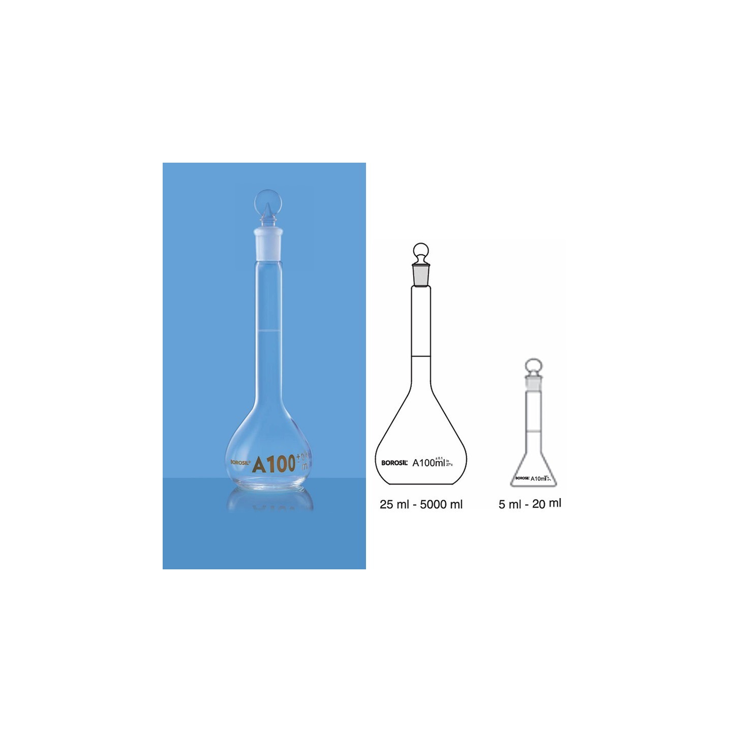 Buy Borosil 100ml Volumetric Flask NABL Certified 2020016